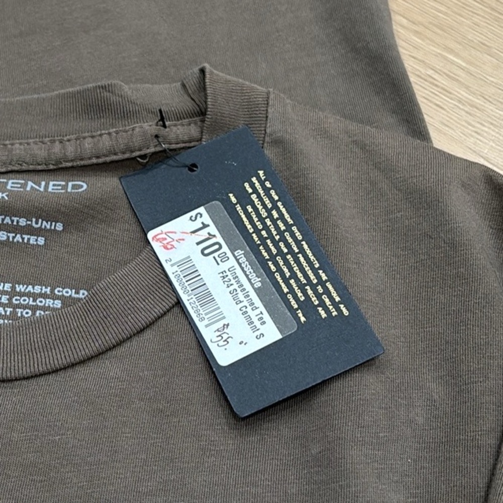 NWT UNSWEETENED (S) NEW YORK Rebel Stud Vintage Oversized Tee Army Brown - Sm - Picture 8 of 9